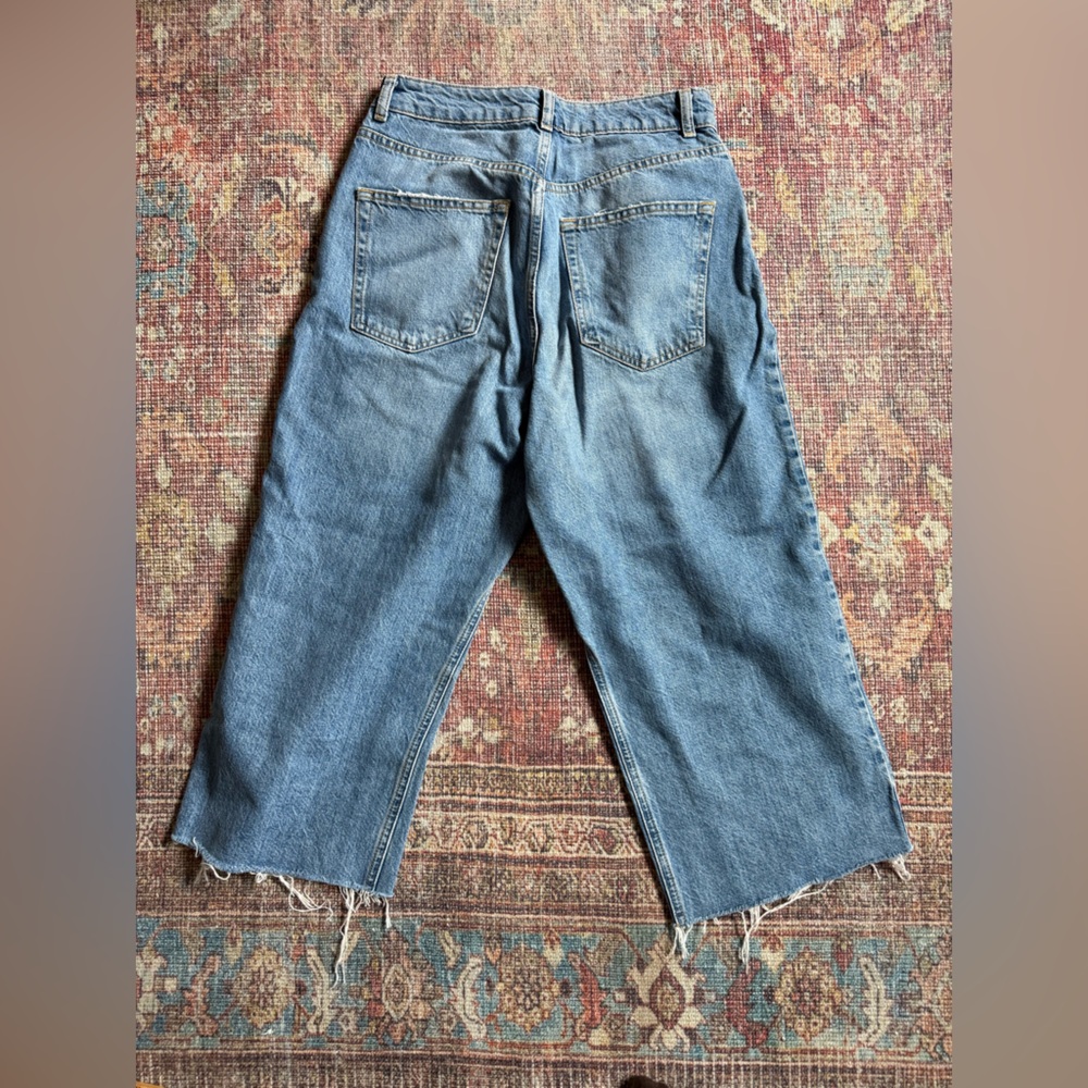 TopShop Petite Moto Women's Wide leg Blue Jeans W30 - Picture 8 of 8
